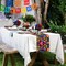 Mexican Table Runners for Fiesta Party, Dia De Los Muertos Altar, Day of The Dead Decorations 70.9×13 Inch